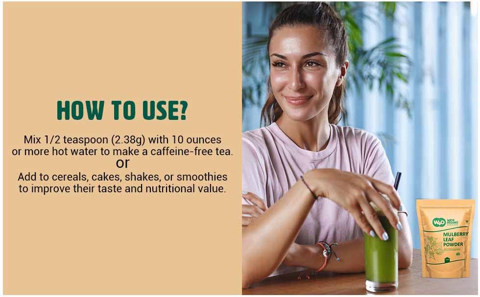 Way4Organic Mulberry Leaf Powder ready for versatile kitchen use