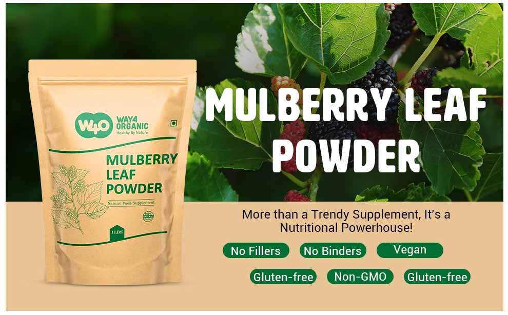 Two-pack Way4Organic Mulberry Leaf Powder packaging for steady supply
