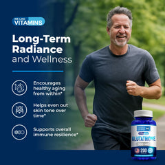 Group of We Like Vitamins glutathione capsules hints at a long 100-day supply.