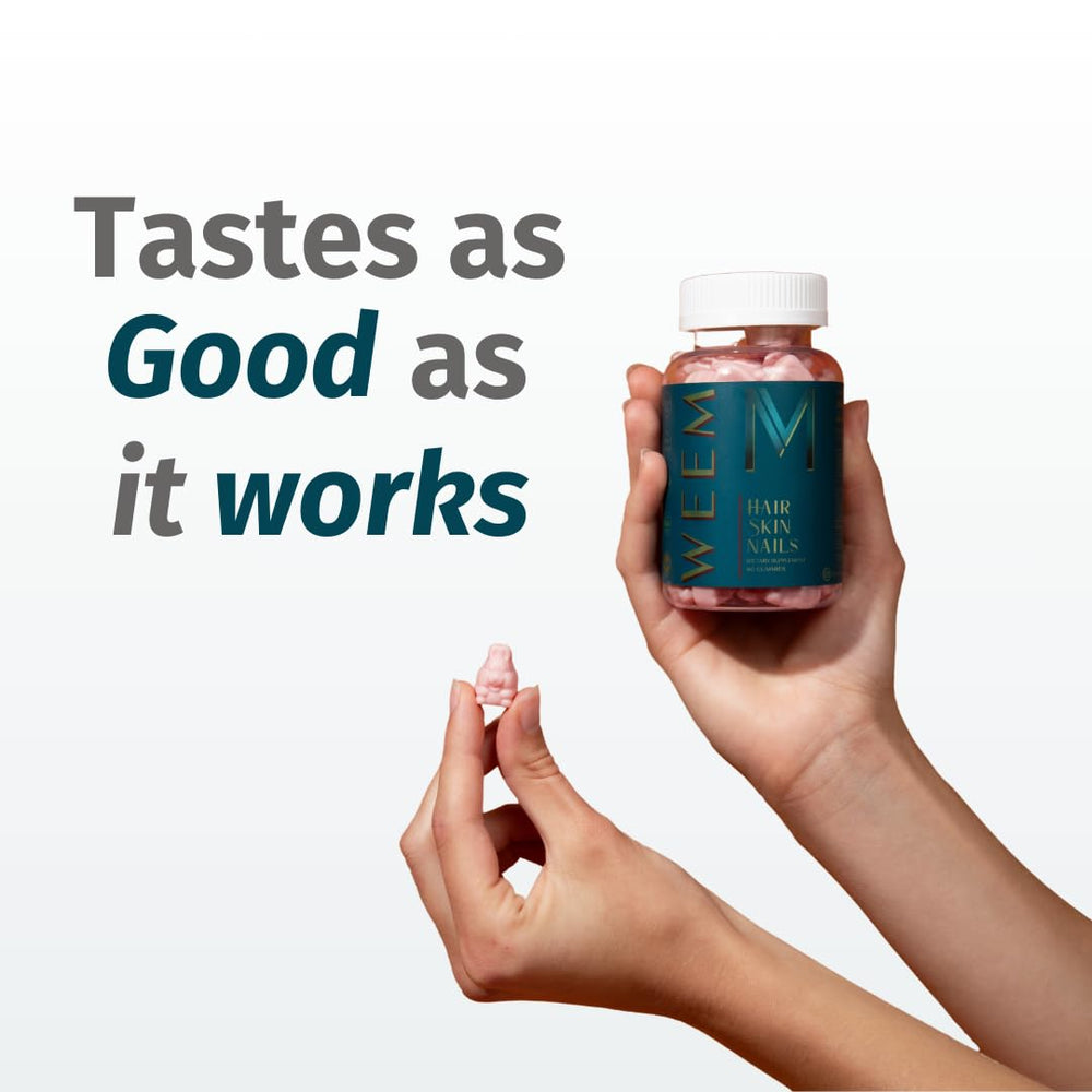 WEEM bottle ingredients spotlight biotin and vitamins for hair and nails
