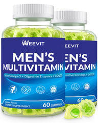 Weevit mens multivitamins gummies bottle front for daily energy and wellness.