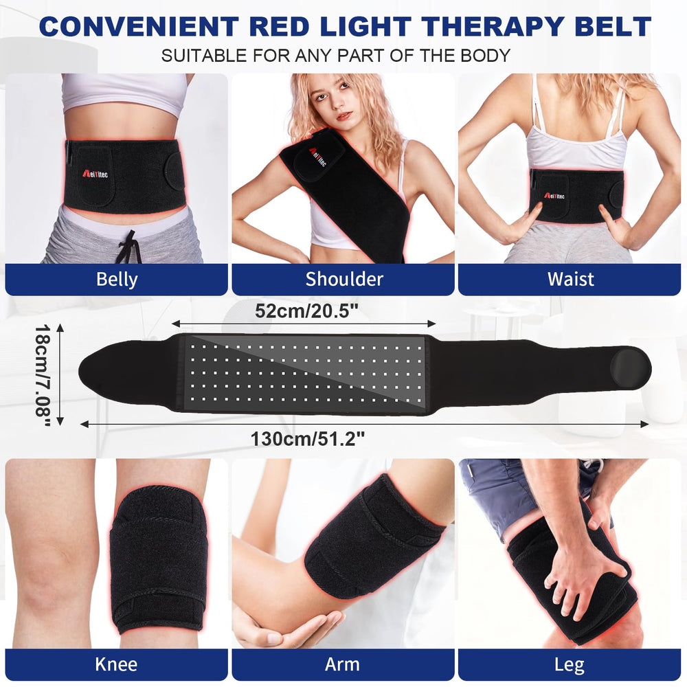 Weiyitec red light therapy belt side view versatile coverage for warm-up and recovery