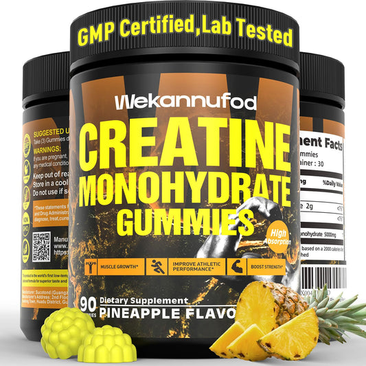 Wekannufod creatine gummies bottle for convenient daily use.