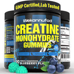 Wekannufod Creatine Monohydrate Gummies bottle showing convenient pre-workout support.