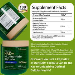Welitalisync premium NAD+ capsules close-up showing 900mg per capsule