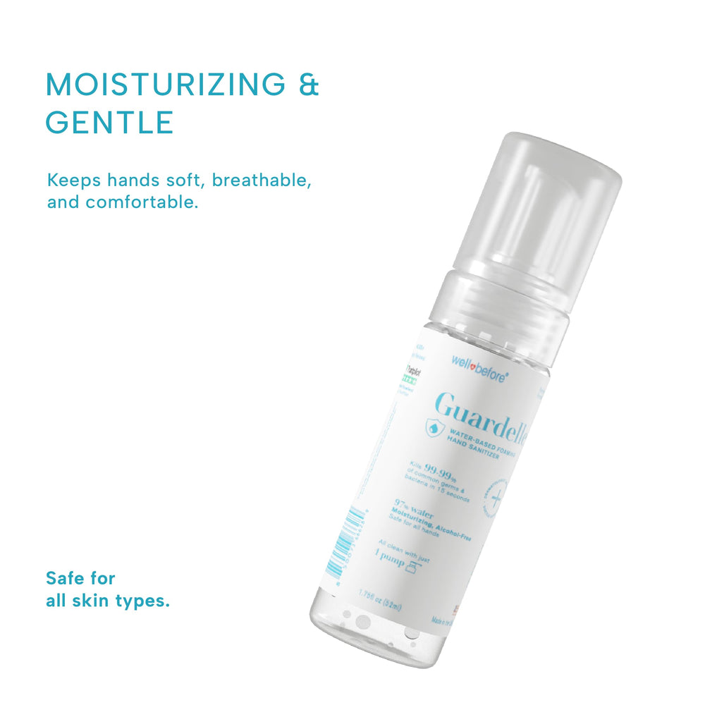 Well Before Guardelle uses a 1 pump foamer for even dispensing
