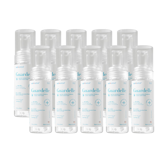 Well Before Guardelle foaming sanitizer delivering dense coverage for quick hand hygiene