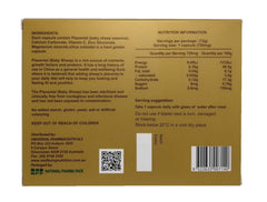 Well Being Nutrition Wealthy Health placenta capsules label indicates Australian-made quality