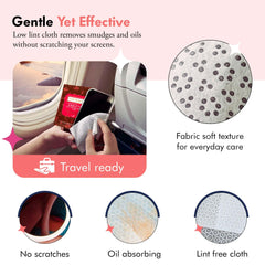 Well-Kept pre-moistened wipes for fast, streak-free screen cleaning.