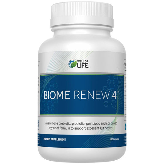Well of Life Biome Renew 4 bottle front view showing gut health focus