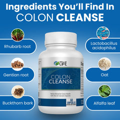 Well of Life Colon Cleanse capsules closeup shows easy-to-swallow vegan capsules.
