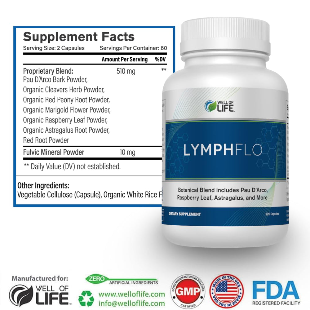 Well of Life LymphFlo pau-d-arco blend close-up highlighting traditional herb for wellness