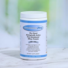 Well Wisdom ImmunoPro 60-serving jar branding showcases long-term fueling.