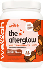 Wellah Afterglow bottle pour shows easy, on-the-go collagen serving for daily routine.