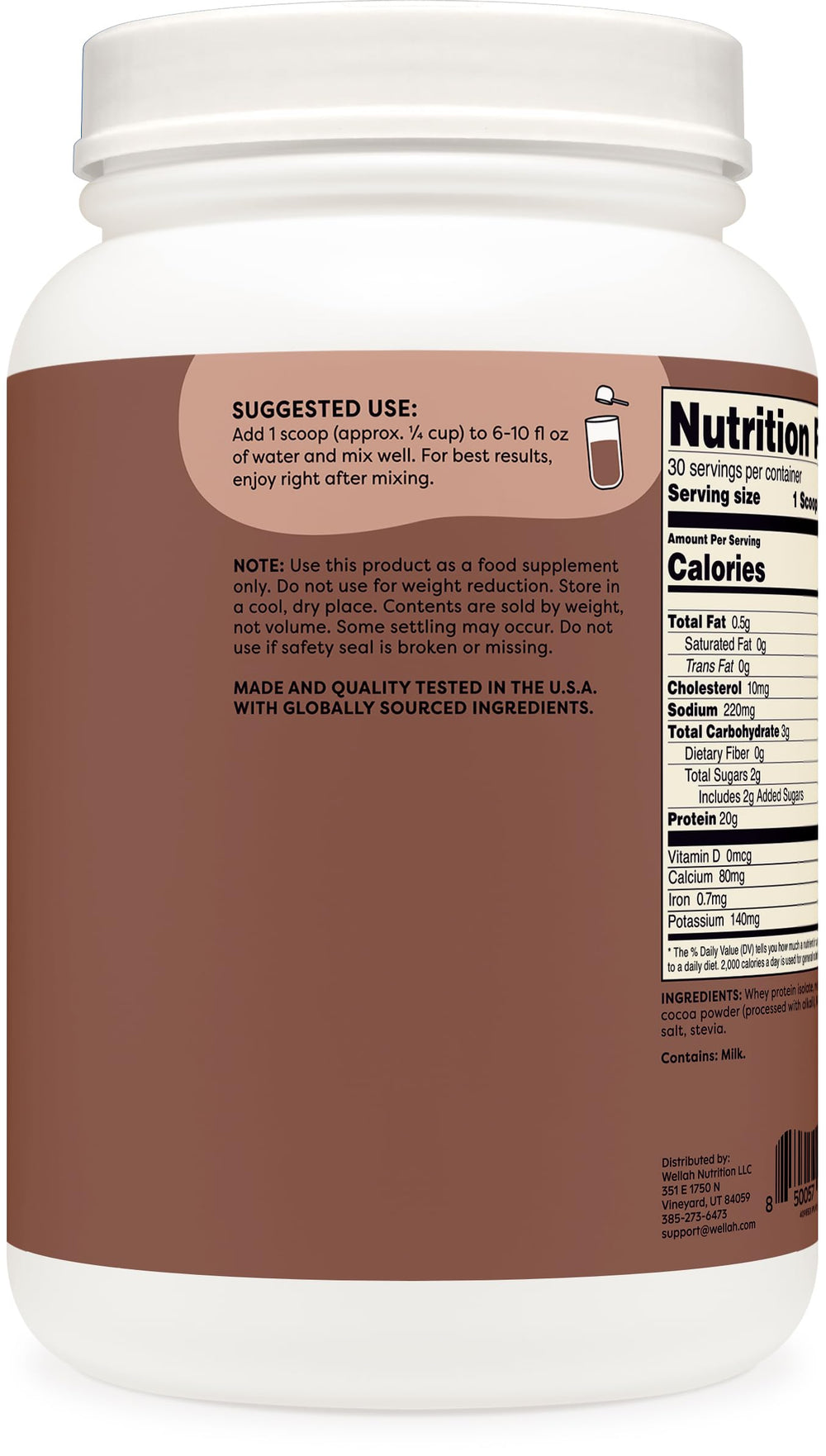 Wellah Protein Your Whey 30-serving container for convenient ongoing supply