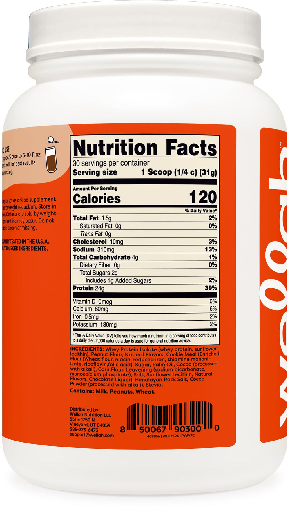 Wellah Protein Your Whey lab testing image shows ISO-accredited quality checks