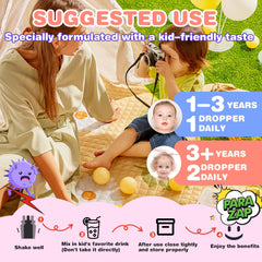 Alcohol-free kid-friendly formula bottle emphasizing gentle, natural care.