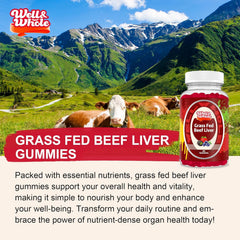 Close-up of Well&Whole beef liver gummies texture in chewy form.