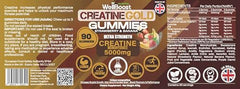 WellBoost Creatine Gold gummies close-up highlighting 5000 mg per serving.
