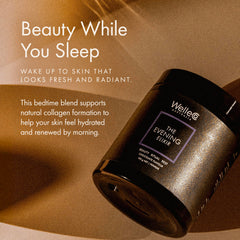 Wellco Evening Elixir night-time routine setup with candle and mug.