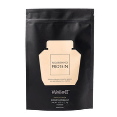 WelleCo Nourishing Protein vanilla bottle ready for a vegan shake