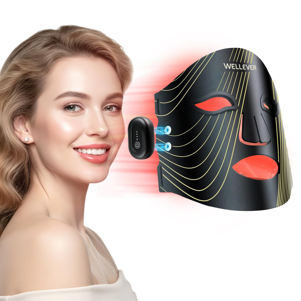 WELLEVER red light therapy mask frontal view for home skincare sessions