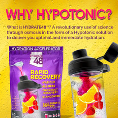 Wellgenix Hydrate48 electrolyte label highlighting minerals and sugar-free formula.