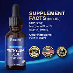 Wellgenix Methylene Blue Drops provide convenient dosing with a glass dropper.