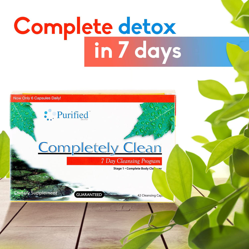 Hand holding Omni Completely Clean capsules suggesting easy daily use.