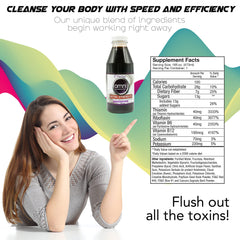 Wellgenix Omni Detox grape label close-up highlighting natural ingredients for detox support.