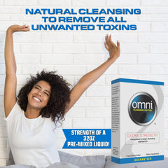 Wellgenix Omni detox softgel bottle close-up label shows herbal blend.
