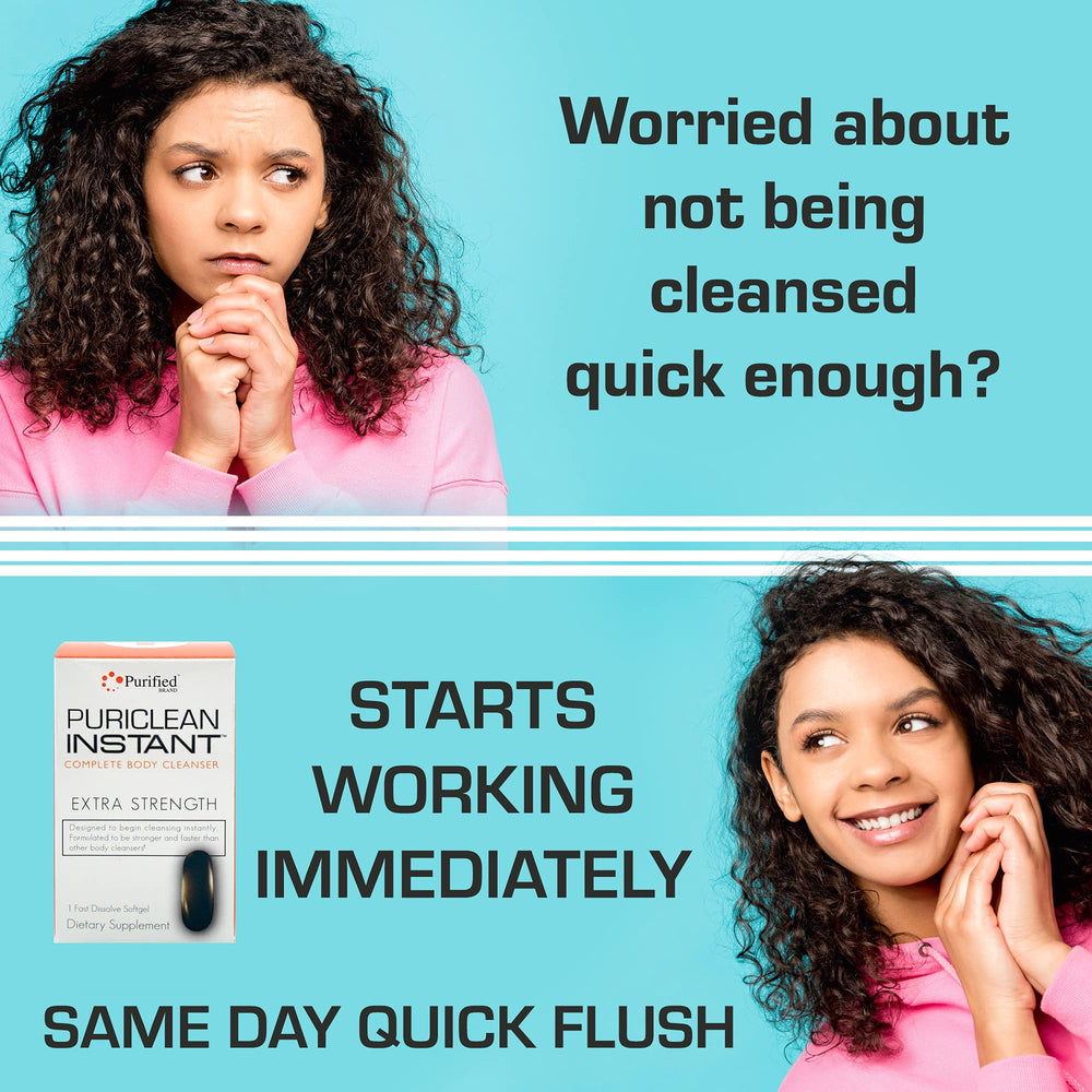 Herbal ingredients like dandelion and milk thistle with Puriclean branding.