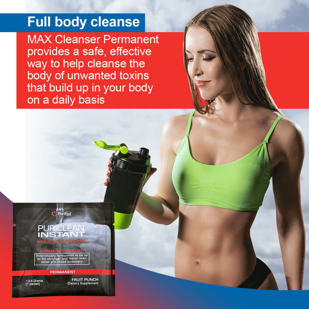 Wellgenix Puriclean Instant Max Cleanser label detail noting ingredients and flavor.
