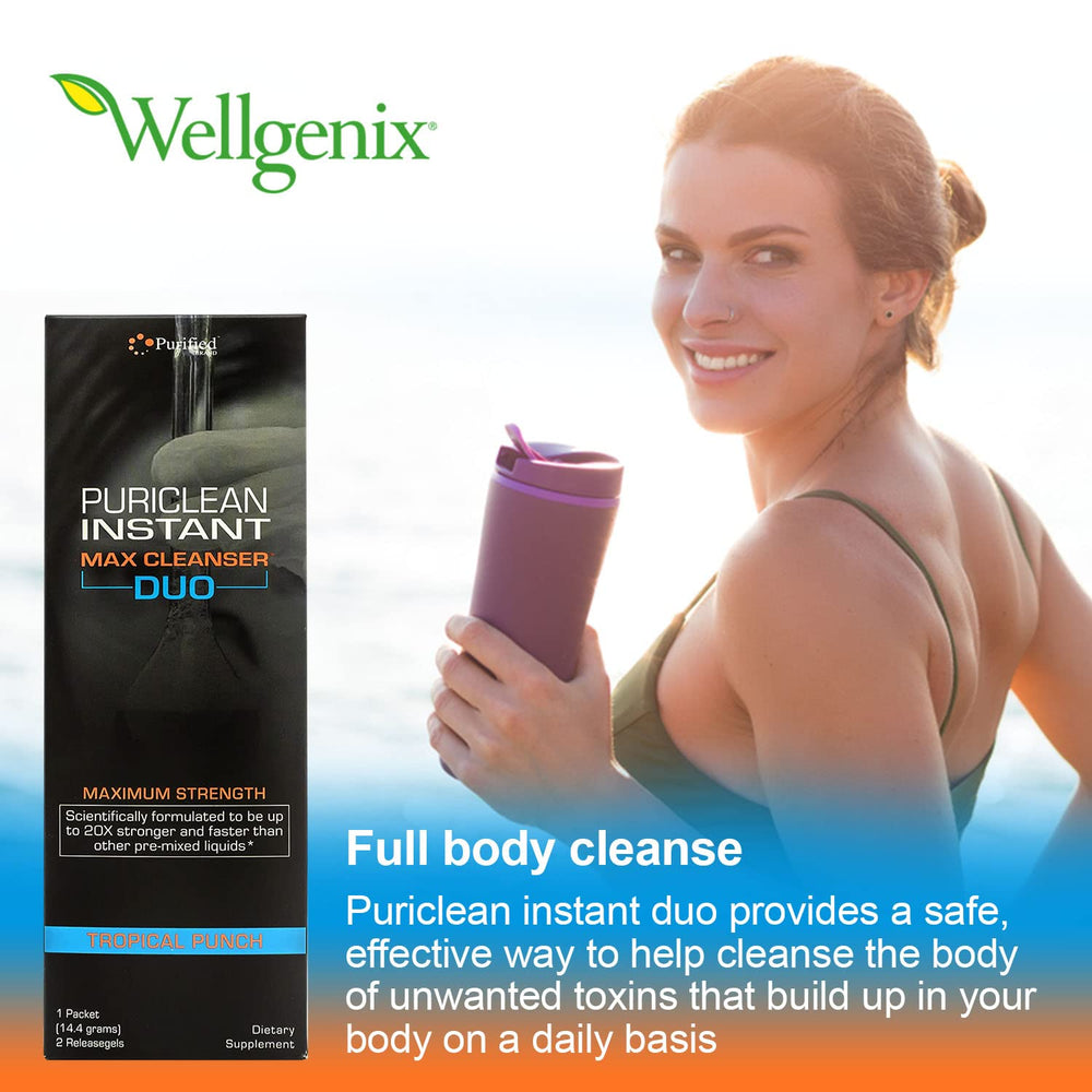 Wellgenix Puriclean powder dissolves easily in water for activation