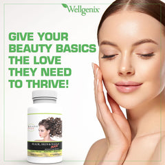 Wellgenix Purvana MAX bottle close-up highlighting label and the high-potency biotin detail.