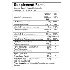 Wellgenix Purvana Max capsules demonstrate a high-potency biotin blend for hair and nail support.
