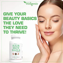 Wellgenix Purvana nutrition facts showcase B-complex and MSM blend for skin balance.