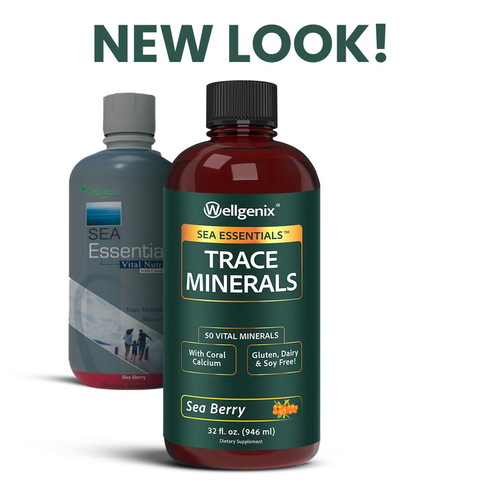 Wellgenix Sea Essentials ingredients chart highlights sea vegetation blend.