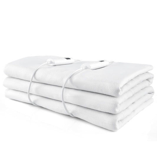 WELLHUT dual-control king heated mattress pad top view showing independent zones