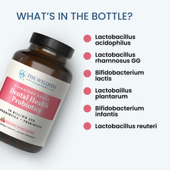 The Wellness Company probiotic with FOS prebiotic nourishes beneficial bacteria for overall digestive balance.