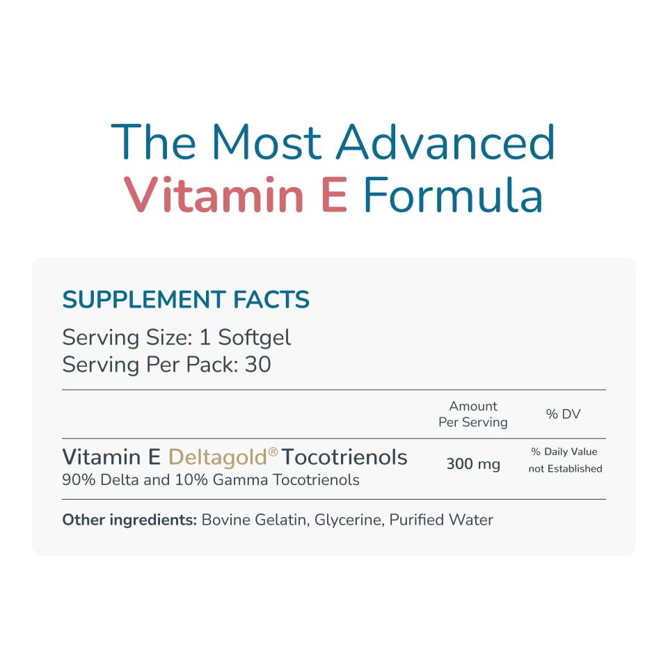 WELLNESS EXTRACT annatto tocotrienols bottle label showcases tocotrienol-focused vitamin E formula.