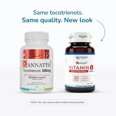 WELLNESS EXTRACT annatto tocotrienols softgel close-up highlights smooth capsules for easy swallowing.