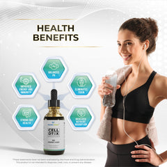 Close-up shows humic, fulvic acids and activated zeolite in Wellness Extract Cell Dtox.