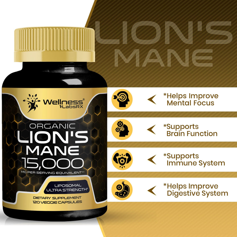 Lions Mane capsules on a clean desk for focused study sessions.