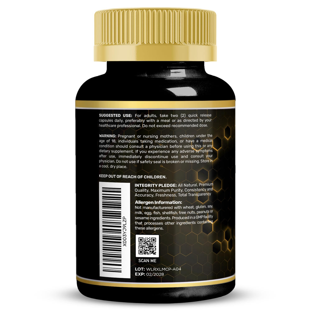 WELLNESS LABSRX label detail shows organic lion’s mane extract.