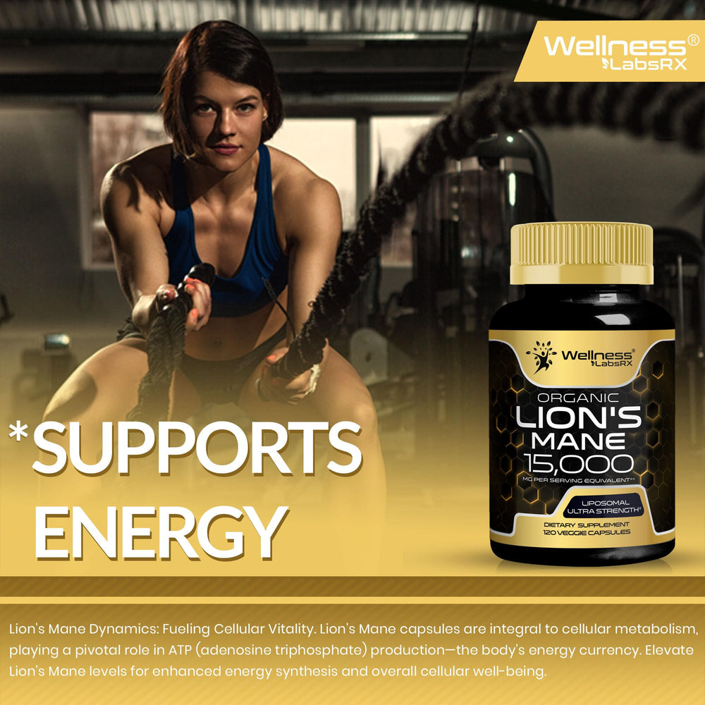 Lifestyle shot with morning routine featuring Lions Mane supplement.