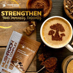 Wellness LabsRx mushroom powder texture ready to blend into smoothies or beverages
