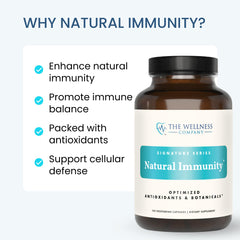 Natural Immunity serving spoons with two-capsule daily routine.