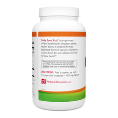 Wellness Resources Daily Bone Xcel label detail highlights calcium D3 and K2