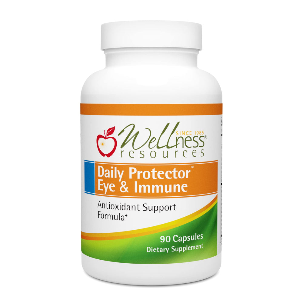 Wellness Resources Daily Protector Eye & Immune bottle for daily antioxidant support.